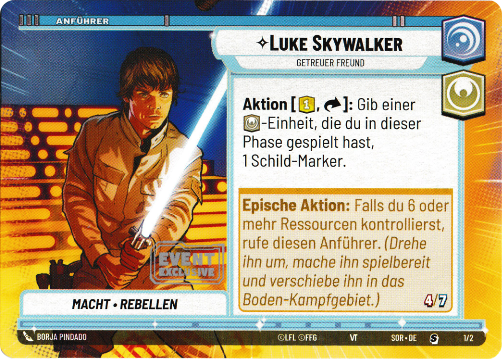 Luke Skywalker card image.