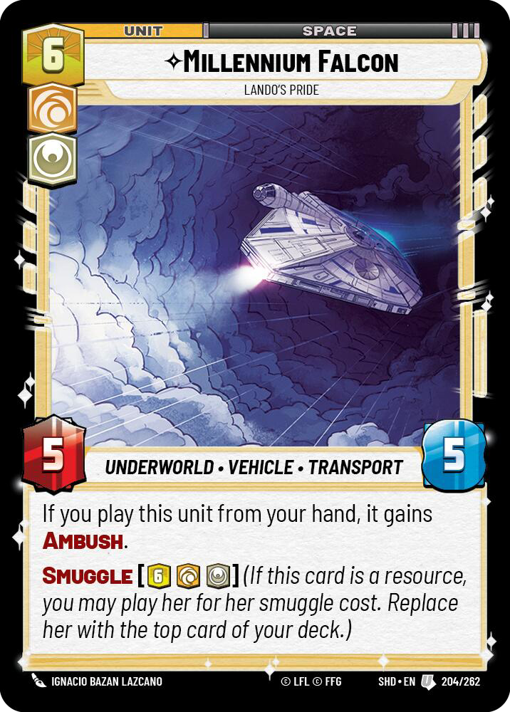 Millennium Falcon card image.