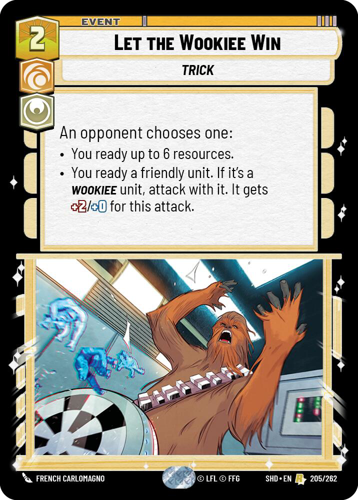 Let the Wookiee Win card image.