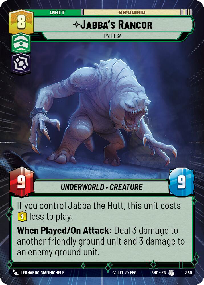 Jabba's Rancor card image.
