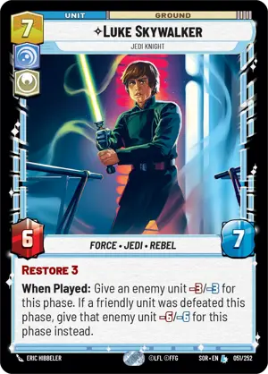 Luke Skywalker card image.