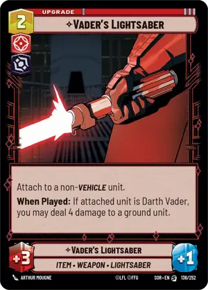 Vader's Lightsaber card image.
