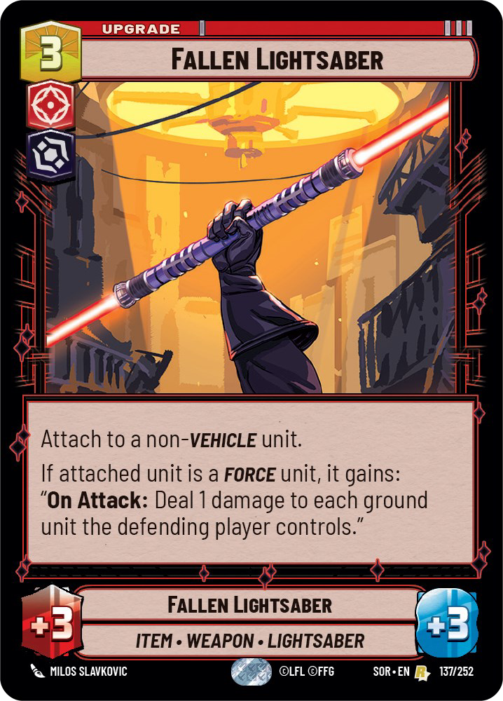 Fallen Lightsaber card image.