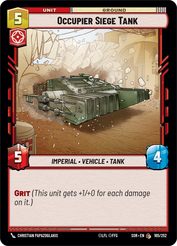 Occupier Siege Tank card image.