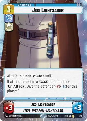 Jedi Lightsaber card image.