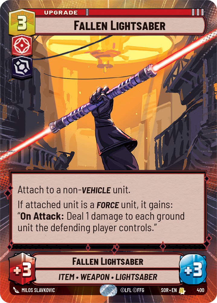 Fallen Lightsaber card image.