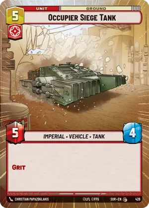 Occupier Siege Tank card image.