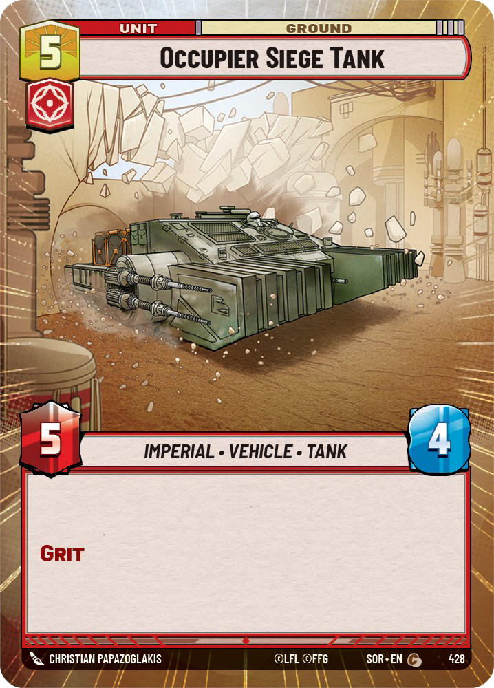 Occupier Siege Tank card image.