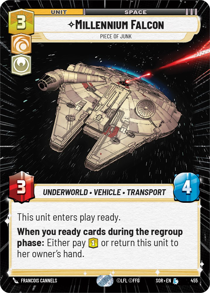 Millennium Falcon card image.