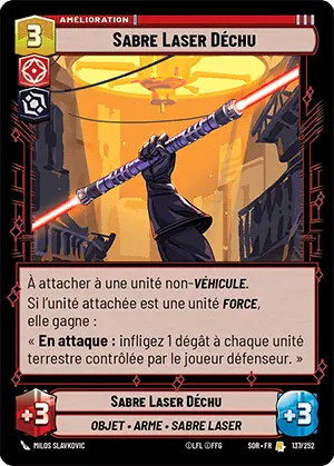 Sabre Laser Déchu card image.