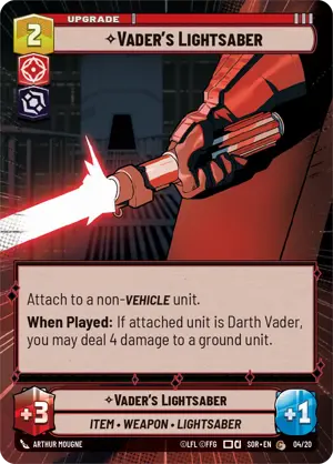 Vader's Lightsaber card image.
