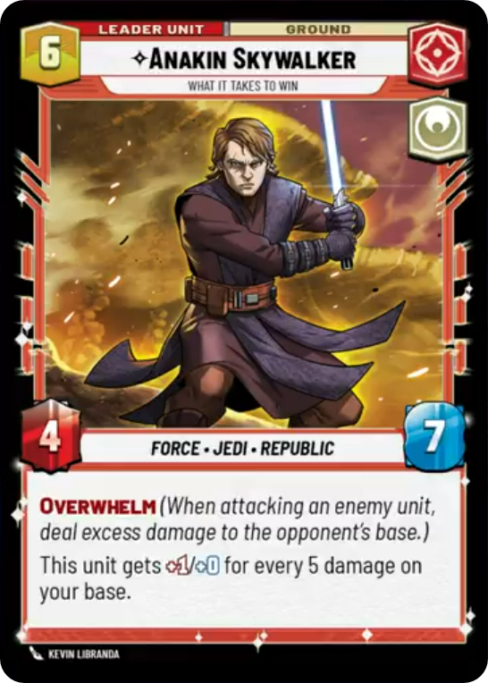 Anakin Skywalker card image.