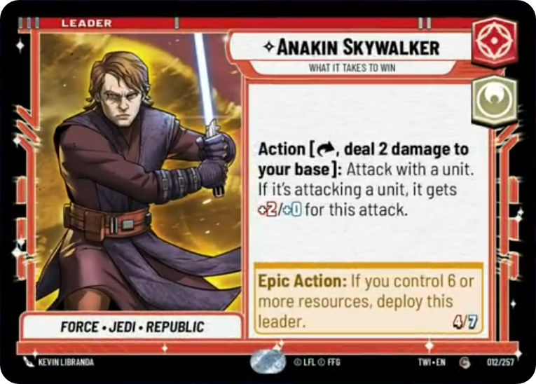 Anakin Skywalker card image.