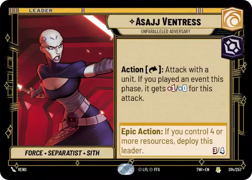 Asajj Ventress card image.