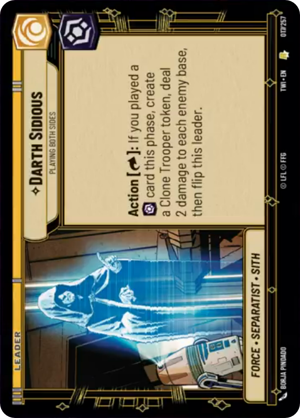 Chancellor Palpatine // Darth Sidious card image.