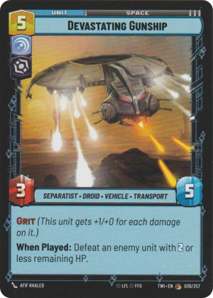 Devastating Gunship card image.