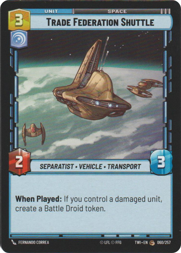 Trade Federation Shuttle card image.