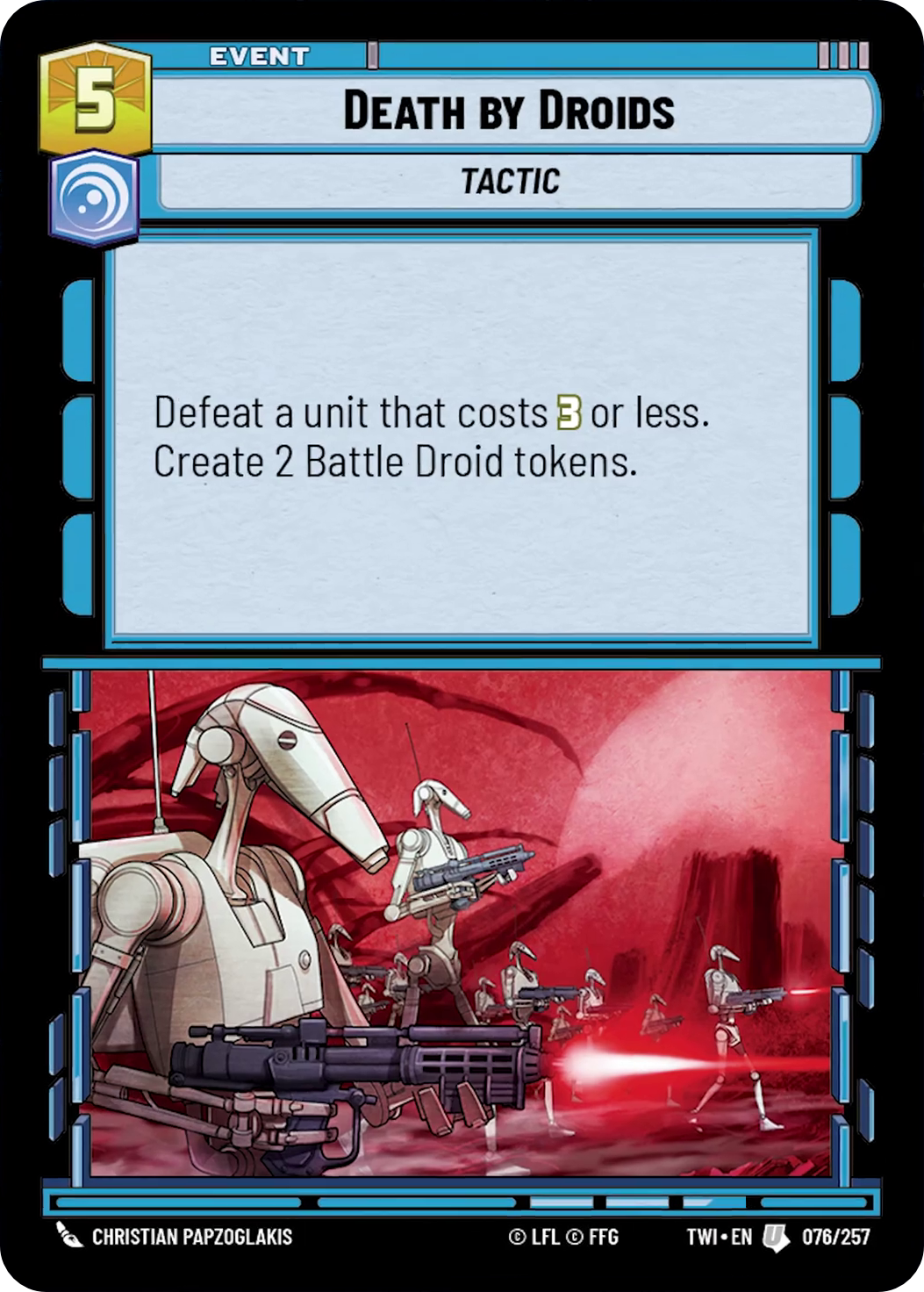 Death by Droids card image.