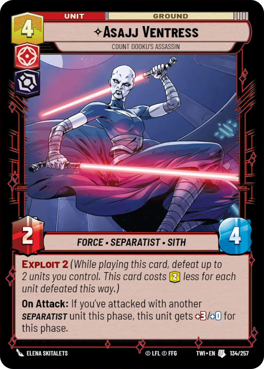 Asajj Ventress card image.