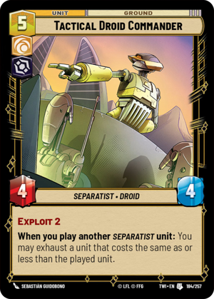 Tactical Droid Commander card image.