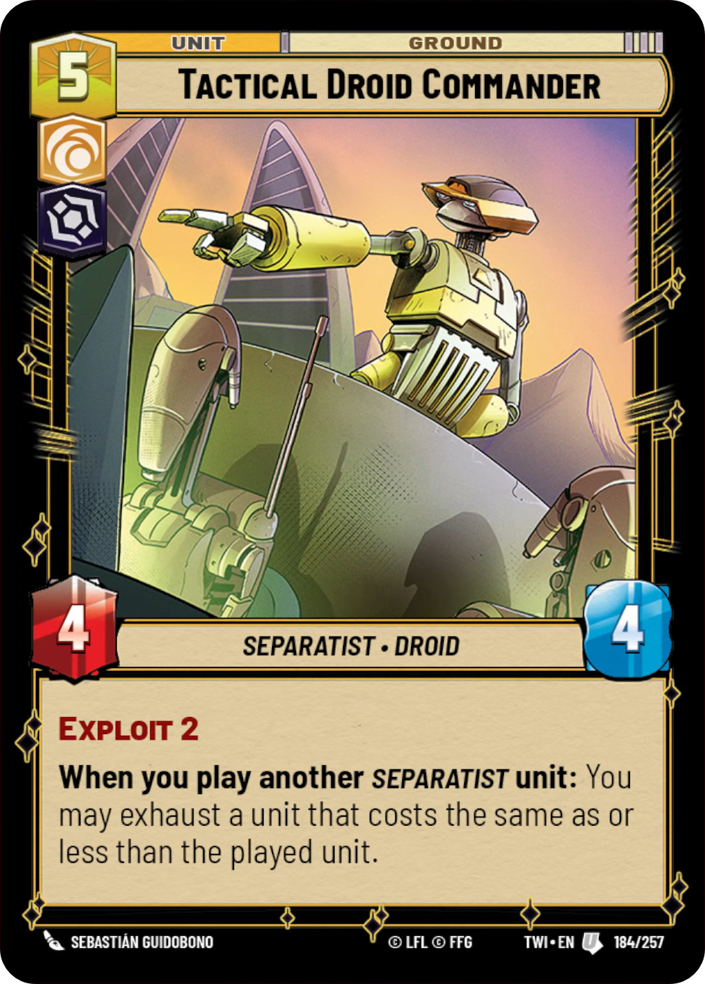 Tactical Droid Commander card image.