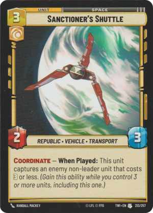 Sanctioner's Shuttle card image.