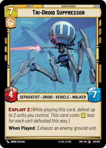 Tri-Droid Suppressor card image.