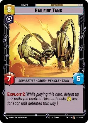 Hailfire Tank card image.