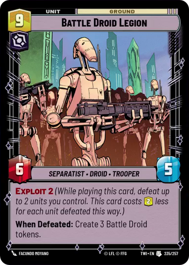 Battle Droid Legion card image.