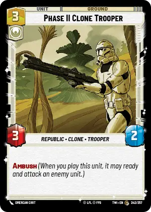 Phase II Clone Trooper card image.