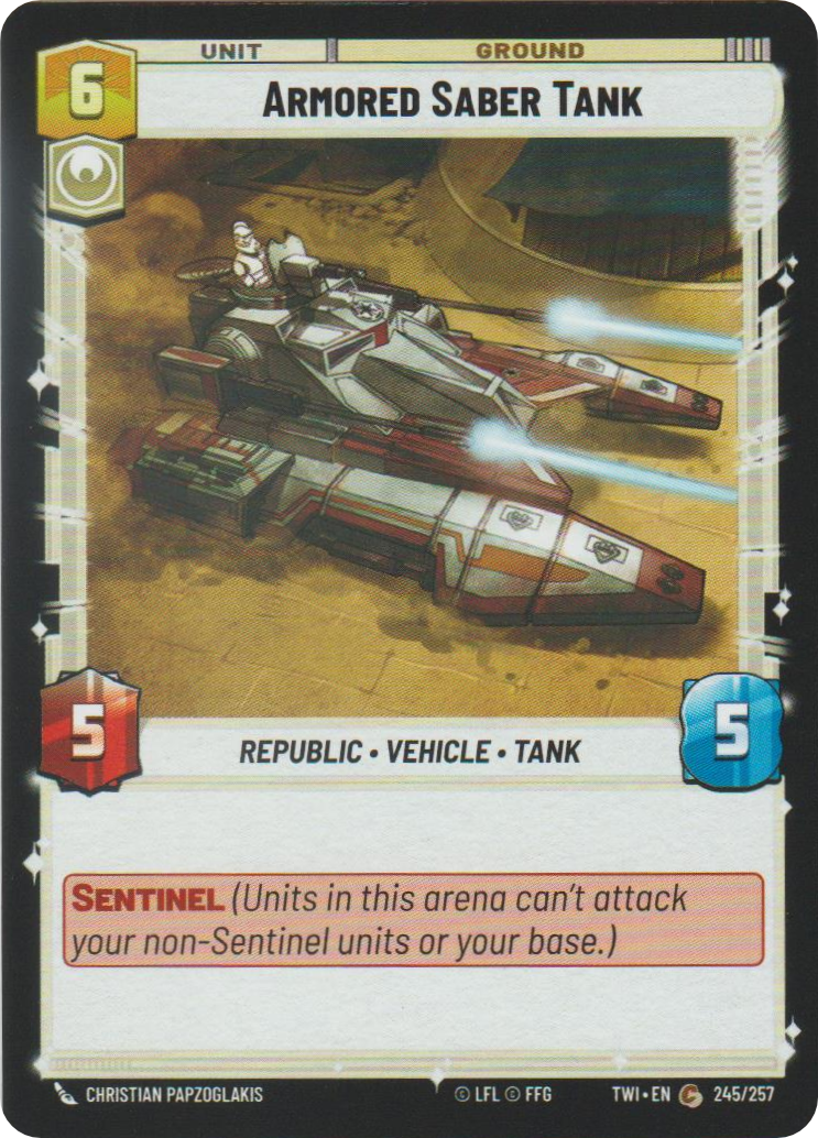 Armored Saber Tank card image.