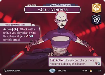 Asajj Ventress card image.