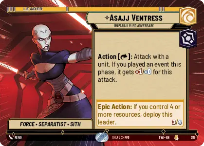 Asajj Ventress card image.