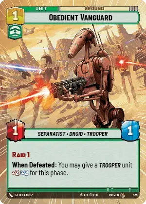 Obedient Vanguard card image.