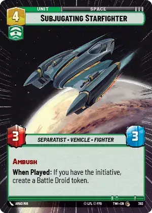 Subjugating Starfighter card image.