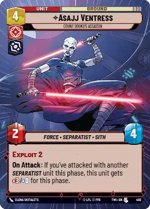 Asajj Ventress card image.