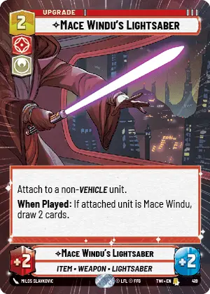 Mace Windu's Lightsaber card image.