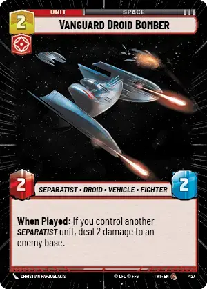 Vanguard Droid Bomber card image.