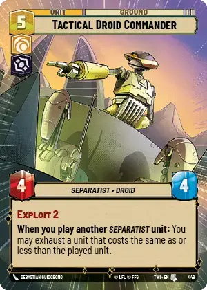 Tactical Droid Commander card image.