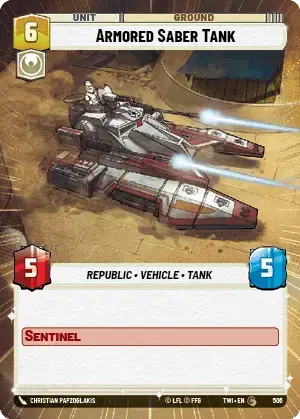 Armored Saber Tank card image.