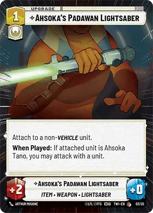 Ahsoka's Padawan Lightsaber card image.